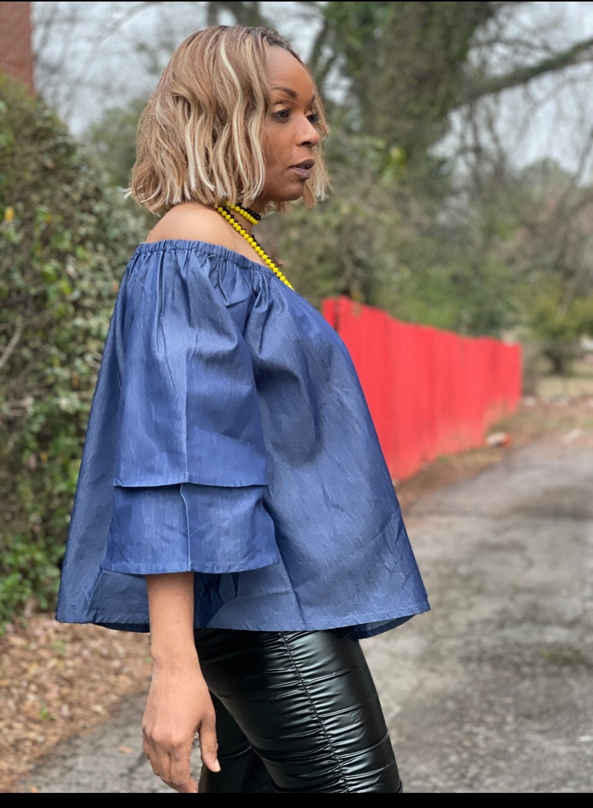 Ruffled Sleeves Off The Shoulder Blouse - House of FaSHUN by Shun Melson