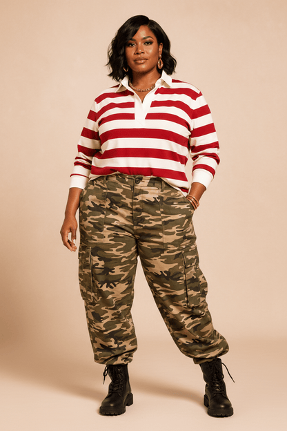 Rugby Red Stripe Polo Shirt - House of FaSHUN by Shun Melson