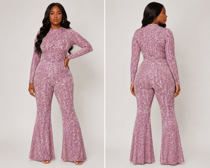 Sheer Bodysuit & Wide-Leg Pant Set PLUS - House of FaSHUN by Shun Melson
