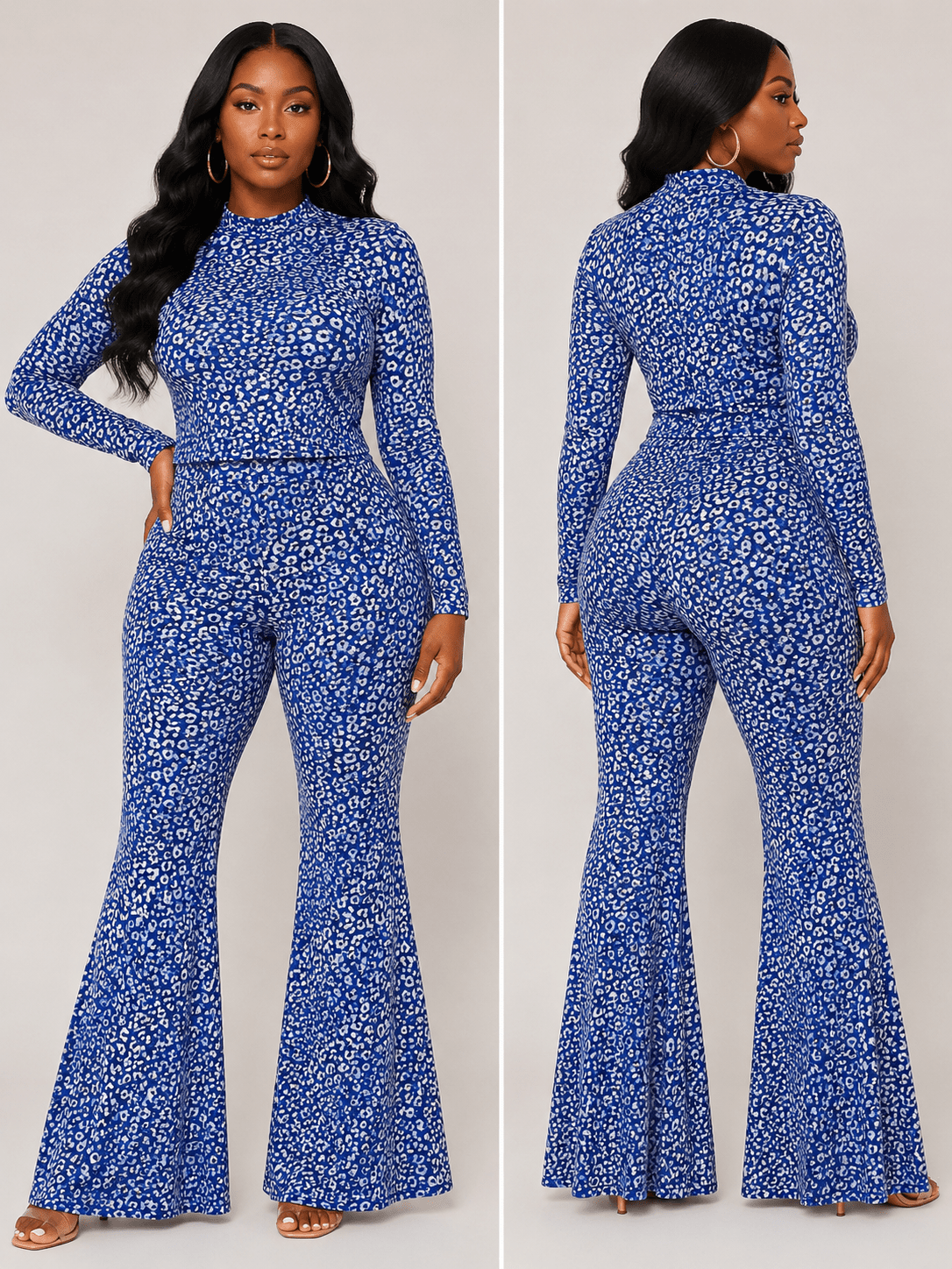 Sheer Bodysuit & Wide-Leg Pant Set PLUS - House of FaSHUN by Shun Melson