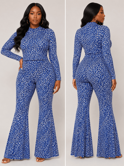 Sheer Bodysuit & Wide-Leg Pant Set PLUS - House of FaSHUN by Shun Melson