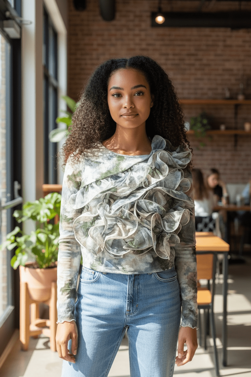 Sheer Pattern Blouse - House of FaSHUN by Shun Melson