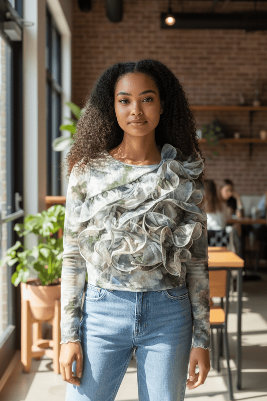 Sheer Pattern Blouse - House of FaSHUN by Shun Melson