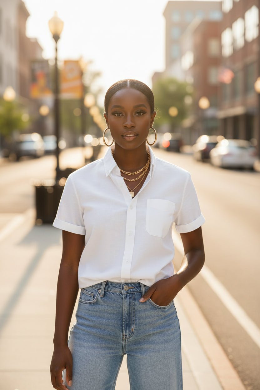 Short Sleeve Button Down Shirt - House of FaSHUN by Shun Melson