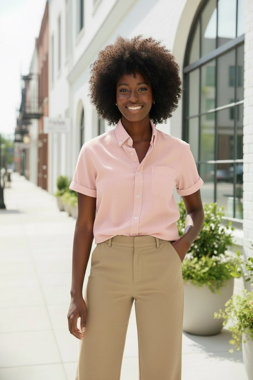 Short Sleeve Button Down Shirt - House of FaSHUN by Shun Melson