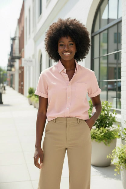 Short Sleeve Button Down Shirt - House of FaSHUN by Shun Melson