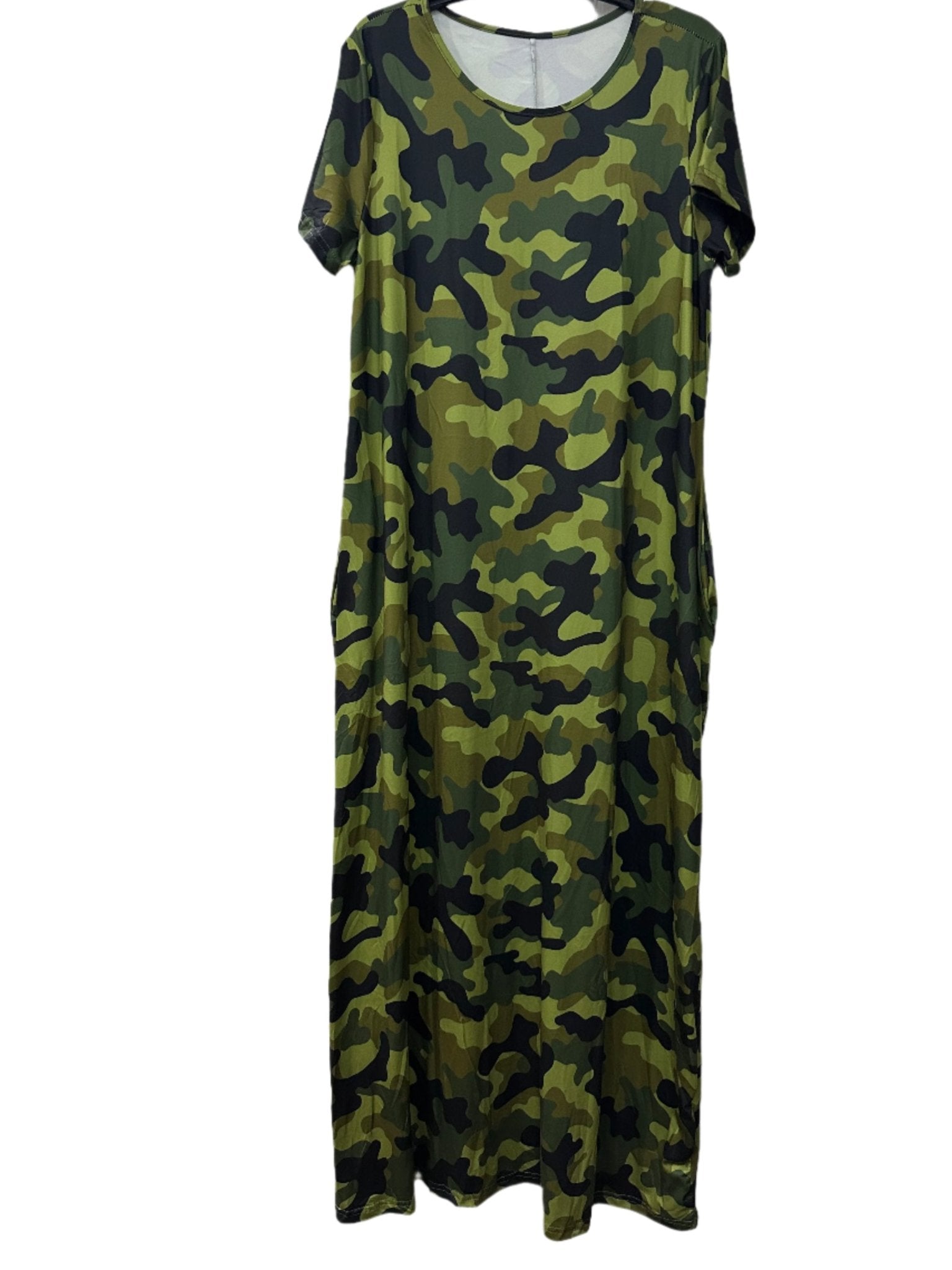 Short Sleeve Camo Tunic Dress - House of FaSHUN by Shun Melson