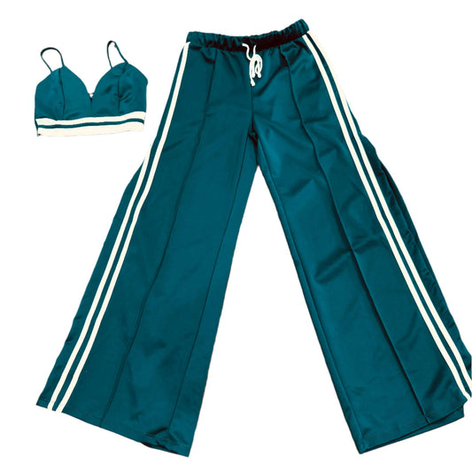 Side Slit Cropped Jogger Set - House of FaSHUN by Shun Melson