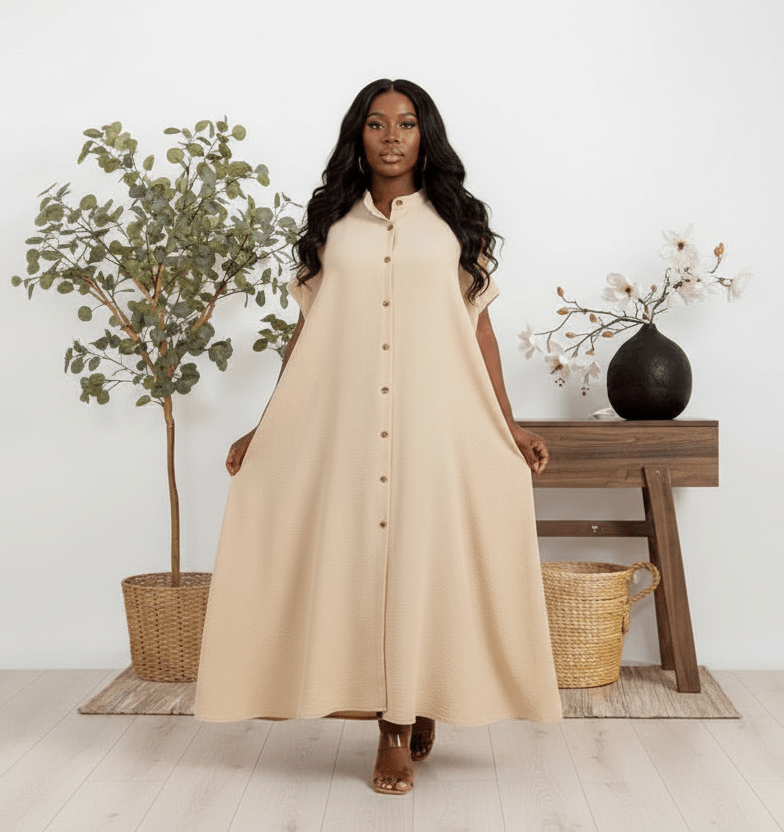 Sleeveless Long Shirt Dress - House of FaSHUN by Shun Melson