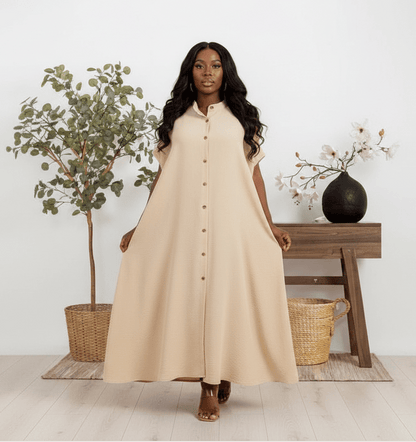Sleeveless Long Shirt Dress - House of FaSHUN by Shun Melson