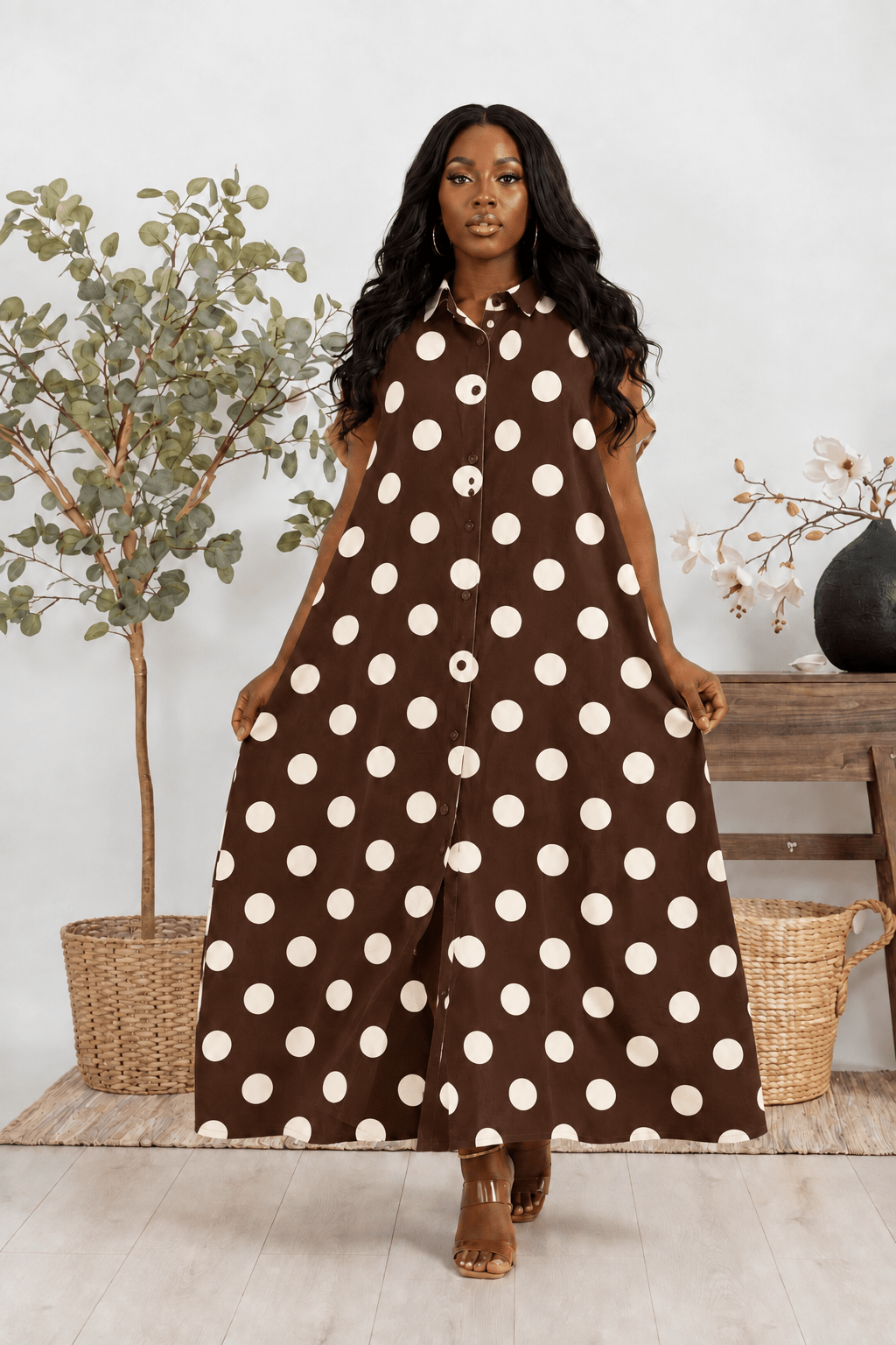 Sleeveless Long Shirt Dress - House of FaSHUN by Shun Melson