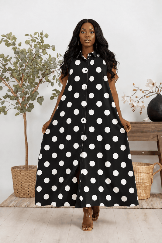 Sleeveless Long Shirt Dress - House of FaSHUN by Shun Melson