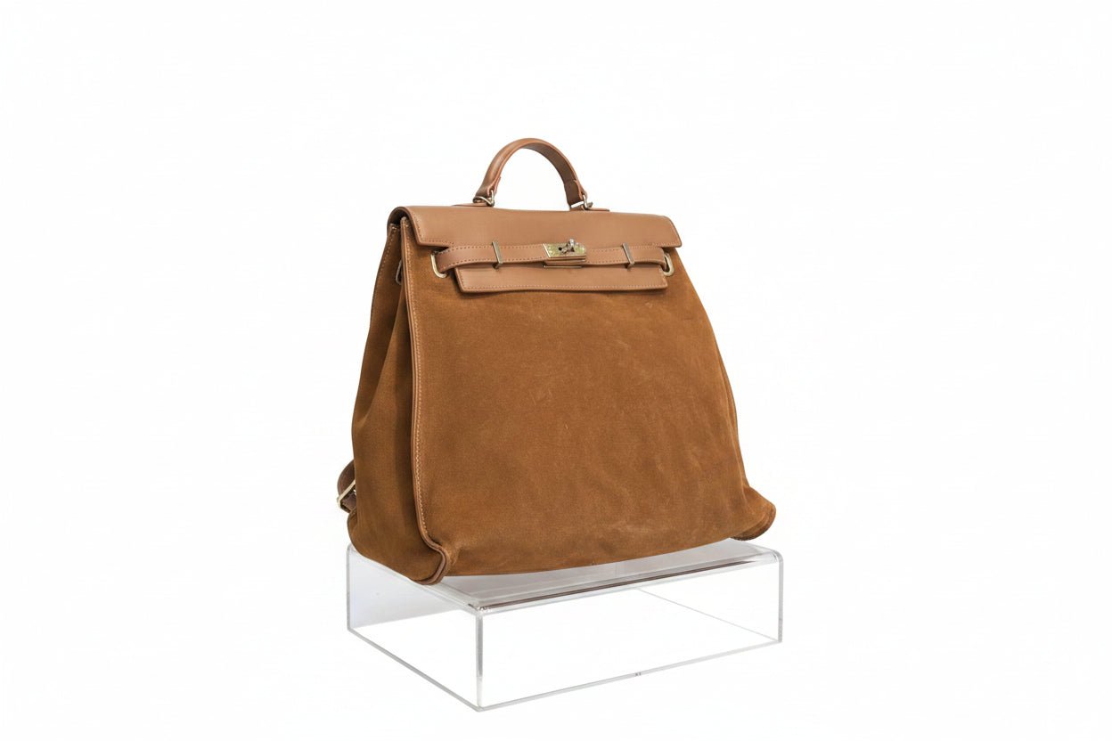 Tan Suede Convertible Backpack - House of FaSHUN by Shun Melson