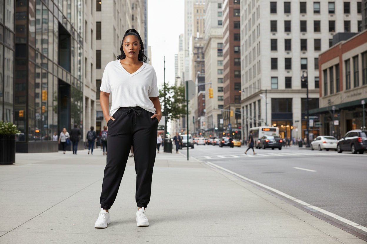 V - Neck Oversized Tee - House of FaSHUN by Shun Melson