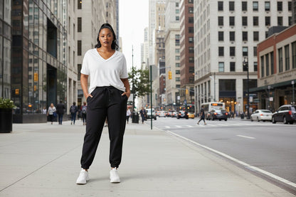 V - Neck Oversized Tee - House of FaSHUN by Shun Melson