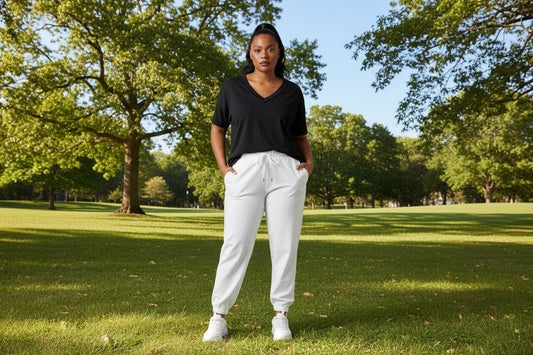 V - Neck Oversized Tee - House of FaSHUN by Shun Melson