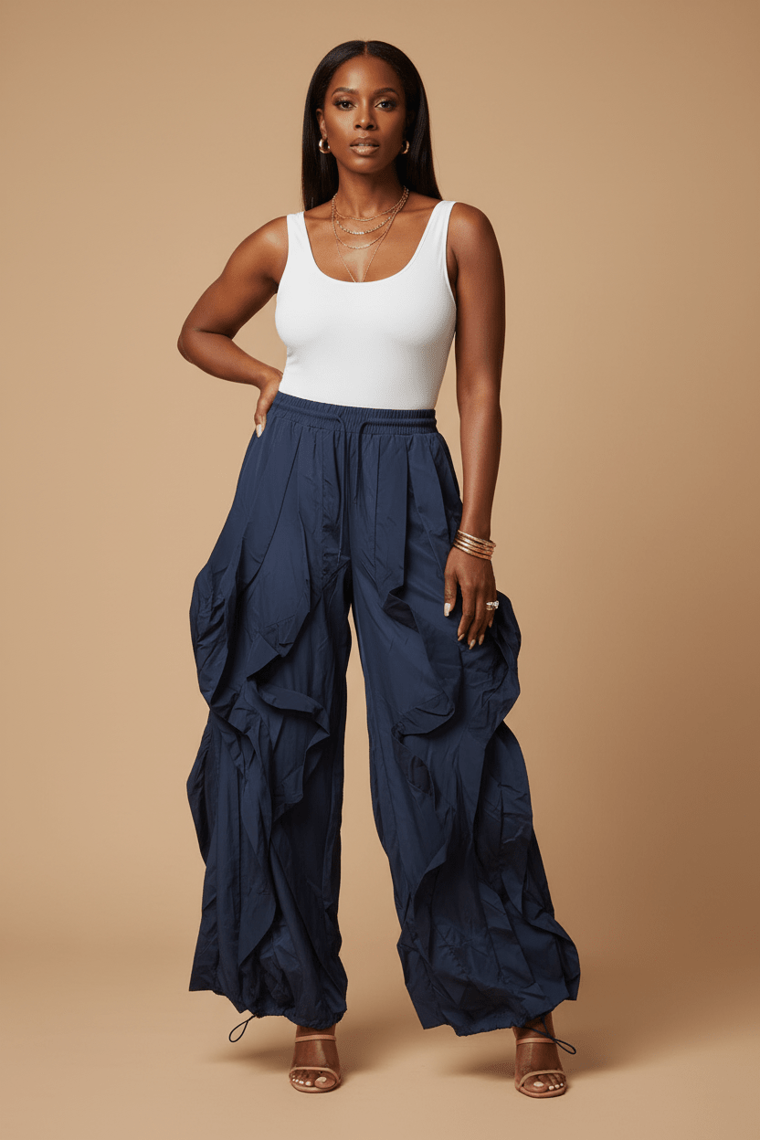 Wavy Ruffle Pants - House of FaSHUN by Shun Melson
