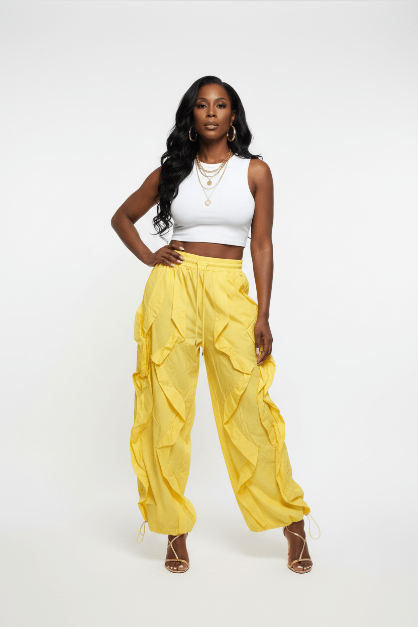Wavy Ruffle Pants - House of FaSHUN by Shun Melson