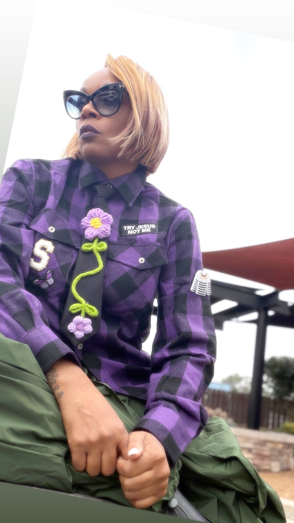 Women's Buffalo Plaid Button Down Shirt - House of FaSHUN by Shun Melson