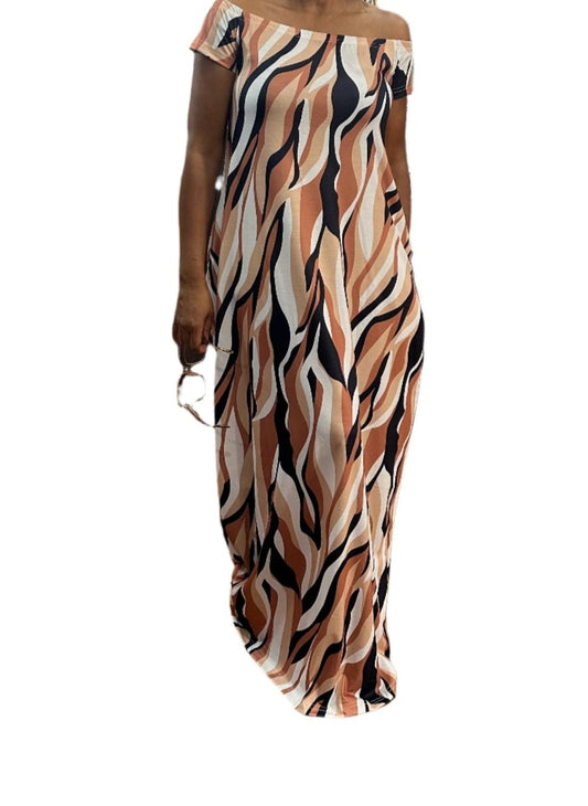 Women's Fitted Sleeve Maxi Dress (2 Prints) - House of FaSHUN by Shun Melson