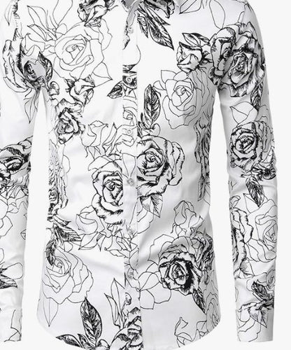 Floral Long Sleeve Button Down Shirt - House of FaSHUN by Shun Melson