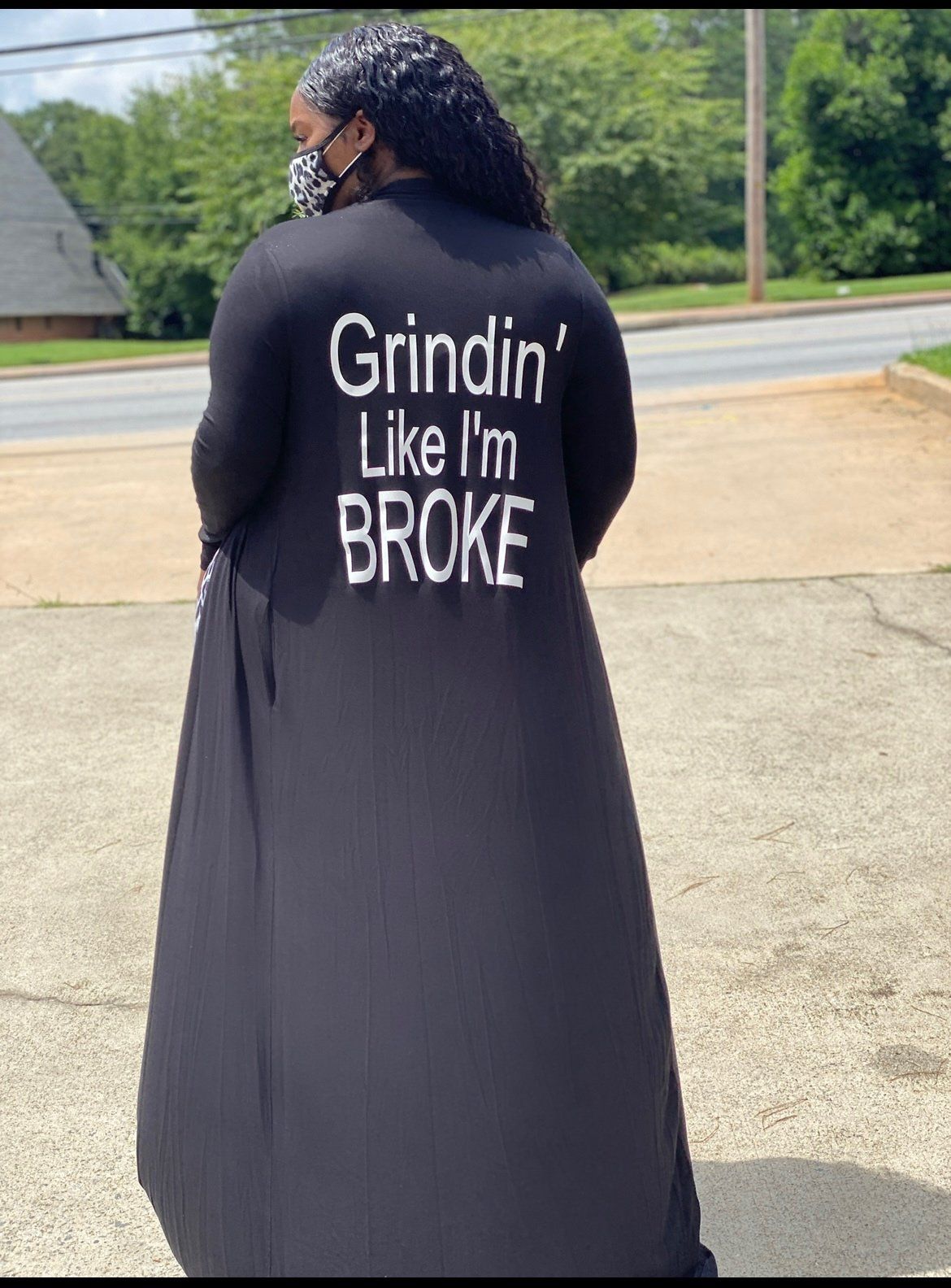 Graphic Dusters Clothing Shun Melson l black long grindin like I’m broke