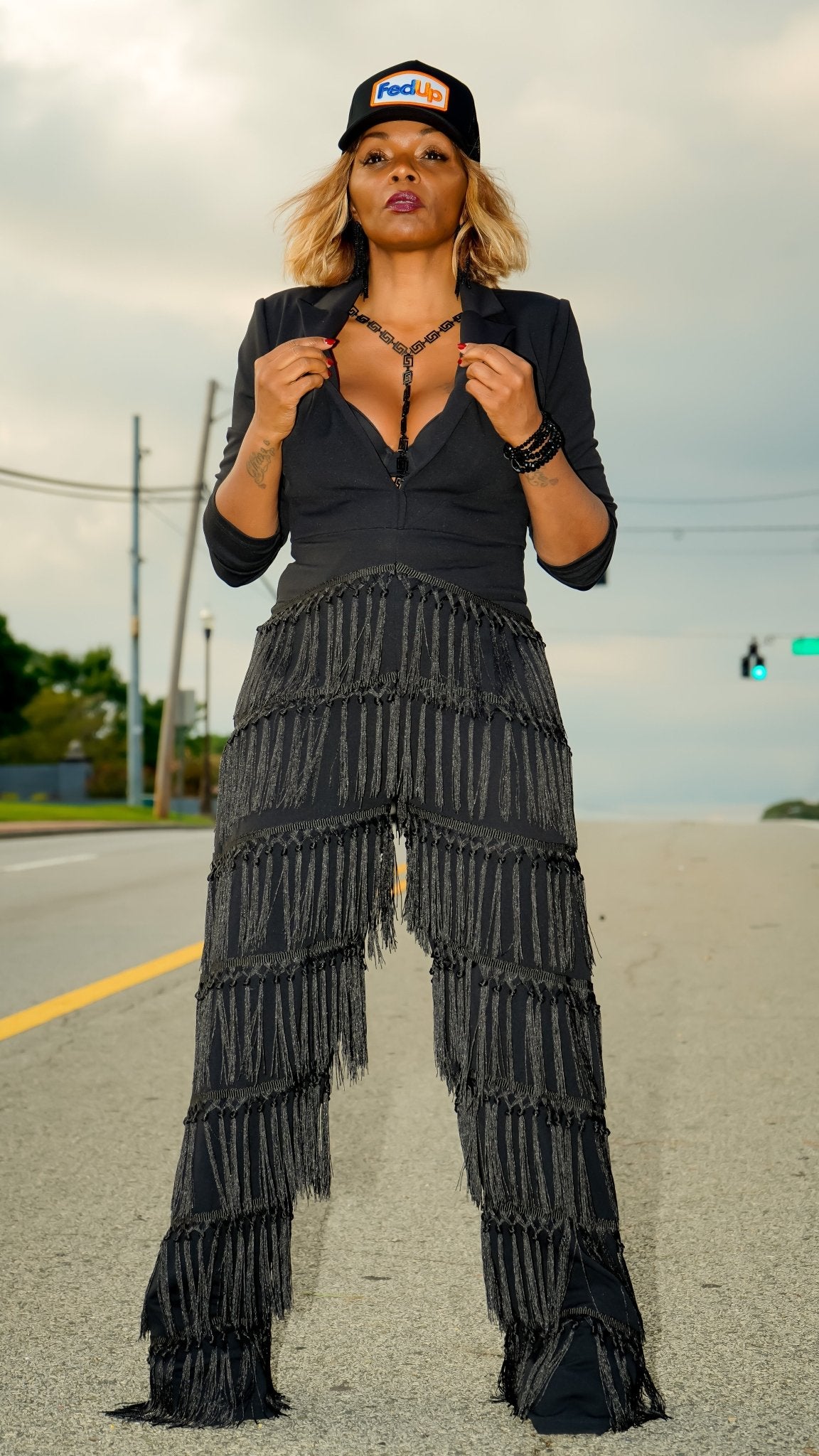 Midnight Train to Georgia Fringe Jumpsuit - House of FaSHUN by Shun Melson